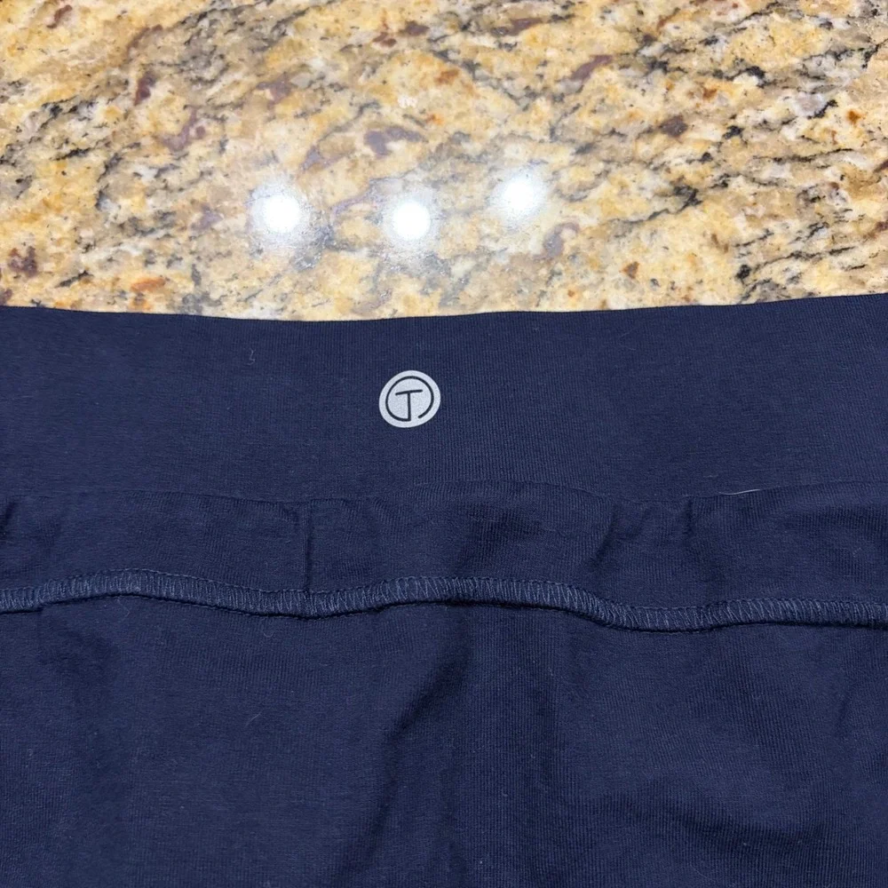 T by Talbots Navy Blue Active Skort Petite Small PS Zipper Pockets